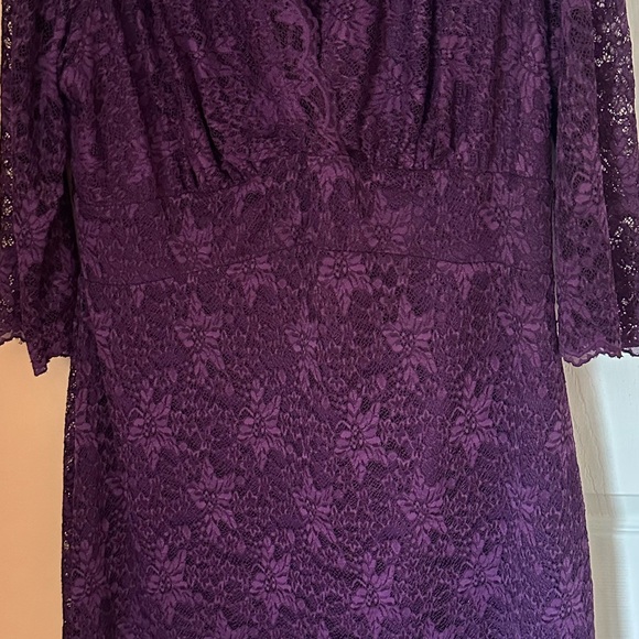 Wine Lace Dress by Kiyonna; women’s size 1X - Picture 13 of 15